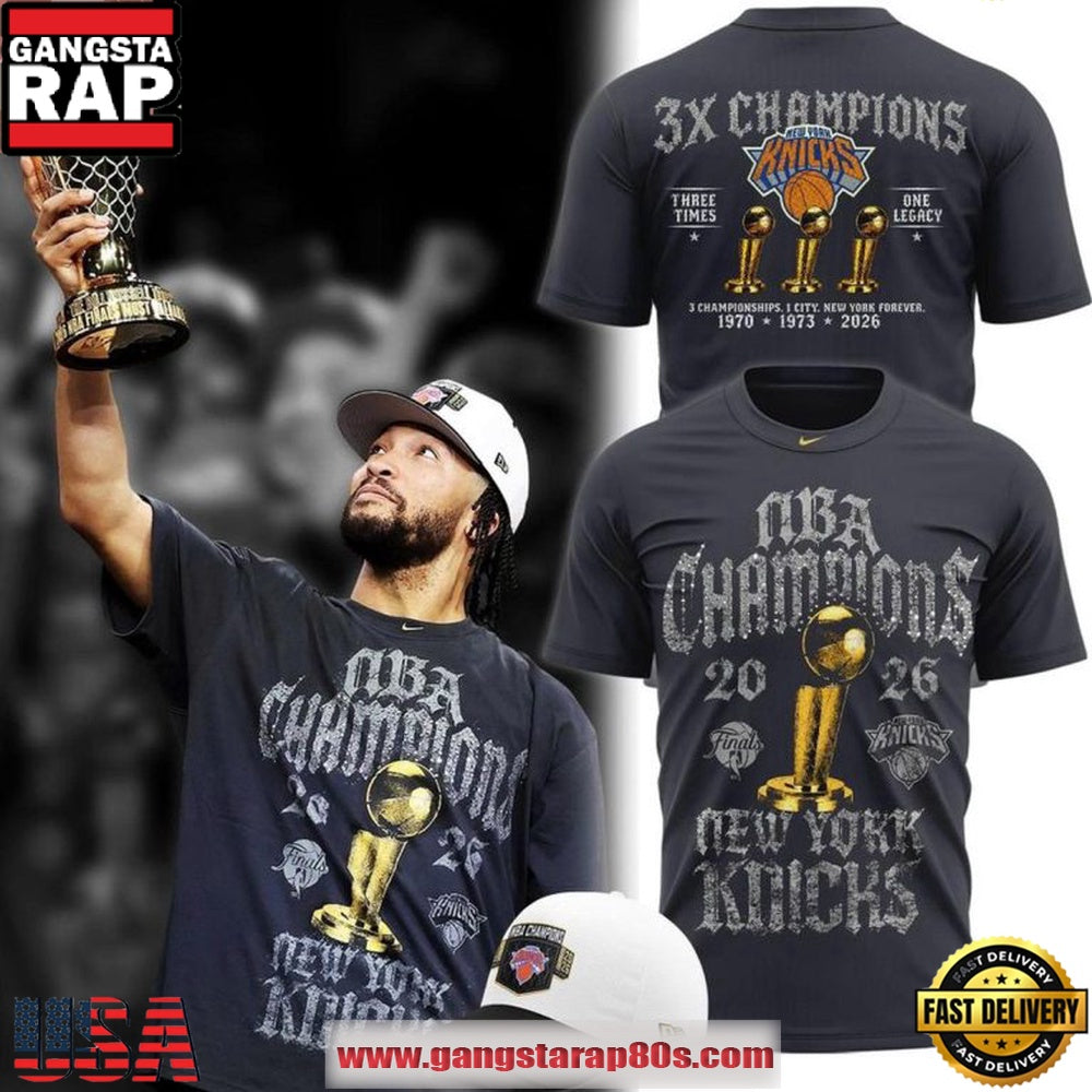 New York Knicks 3-Time NBA Champions 2026 T Shirt