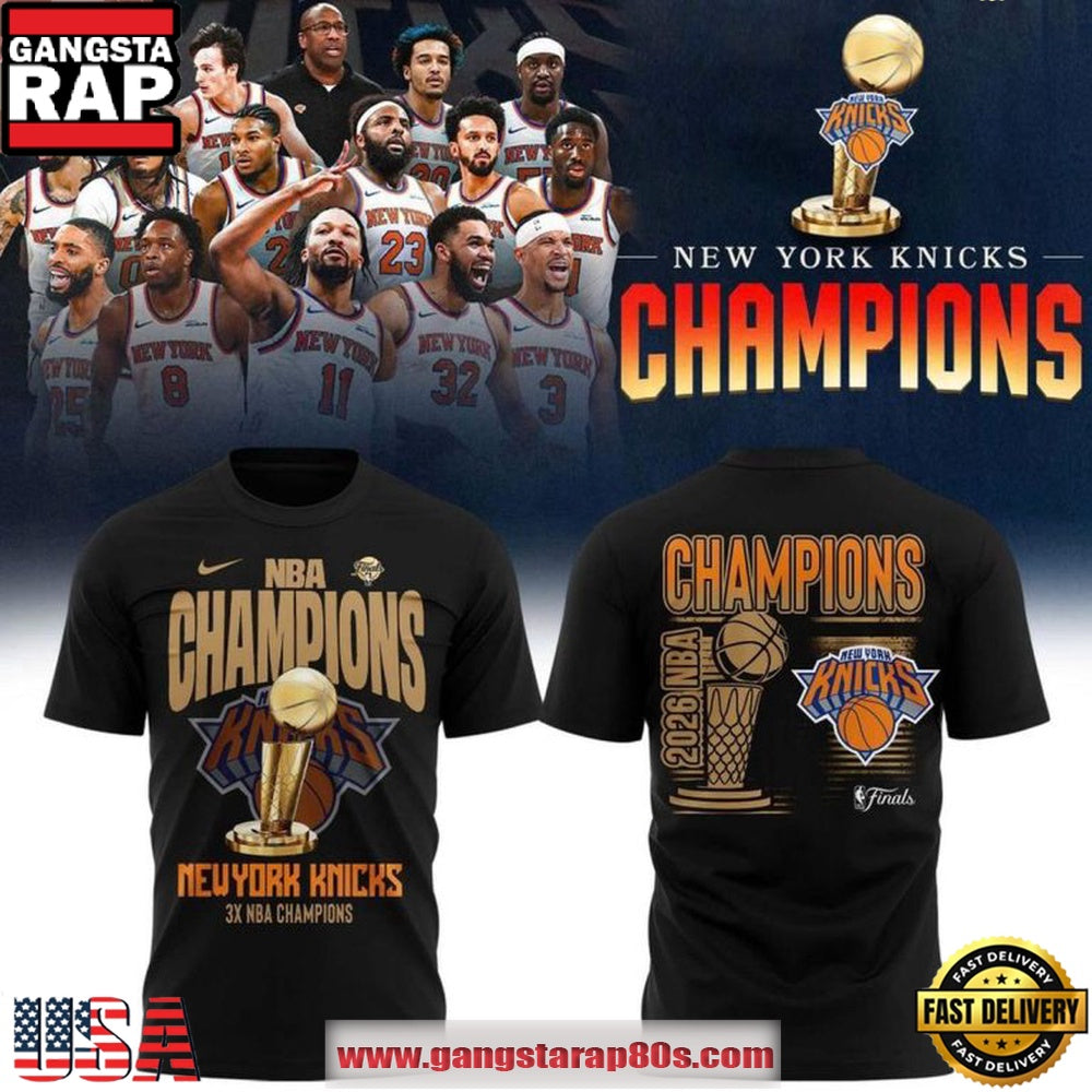 New York Knicks 3x NBA Champions 2026 T Shirt
