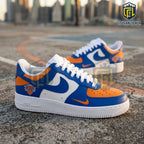 New York Knicks Custom Blue and Orange 2026 Air Force 1 Sneakers
