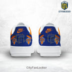 New York Knicks Custom Blue and Orange 2026 Air Force 1 Sneakers