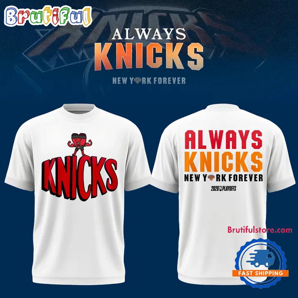 New York Knicks Hart of NY 2026 Playoffs White Hoodie T-Shirt