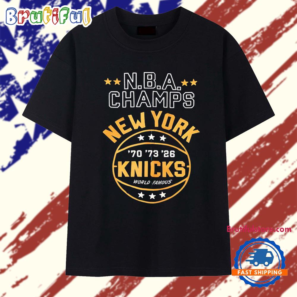 New York Knicks NBA champs New York Knicks denim badge T Shirt