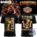 New York Knicks NBA Finals 3 Time Champions 2026 Black T Shirt