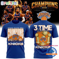New York Knicks NBA Finals 3 Time Champions 2026 Blue T Shirt