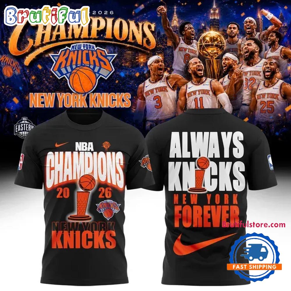 New York Knicks NBA Finals Champions 2026 Always Knicks Black T Shirt