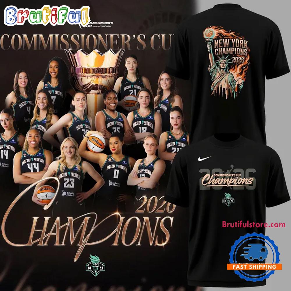 New York Liberty Commissioner’s Cup Champions 2026 T Shirt