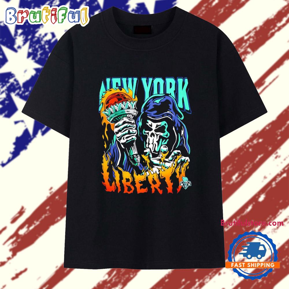 New York Liberty Skeleton Graphic T Shirt