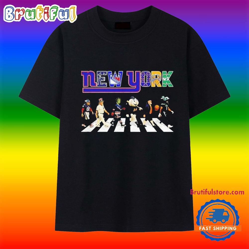 New York Mascot Chibi Walking Abbey Road 2025 T Shirt