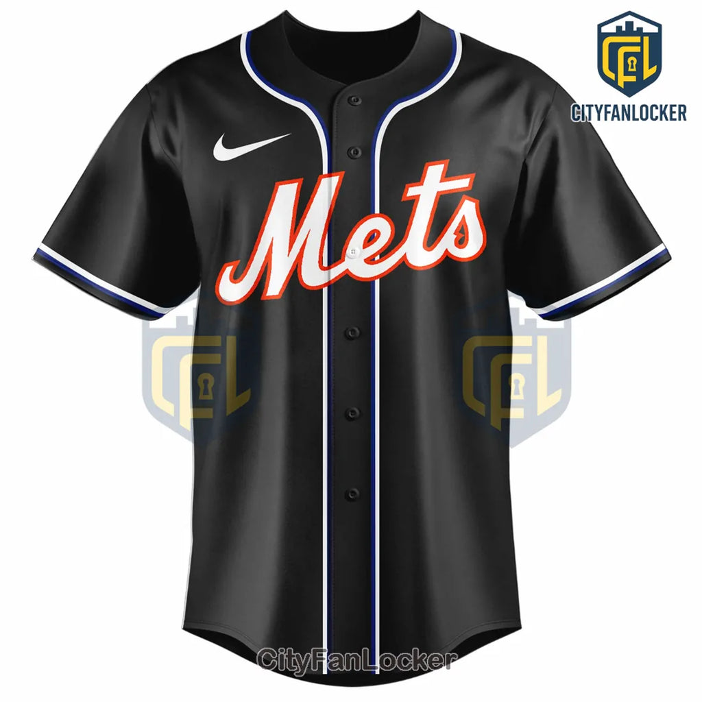 New York Mets Black Custom MLB Baseball Jersey
