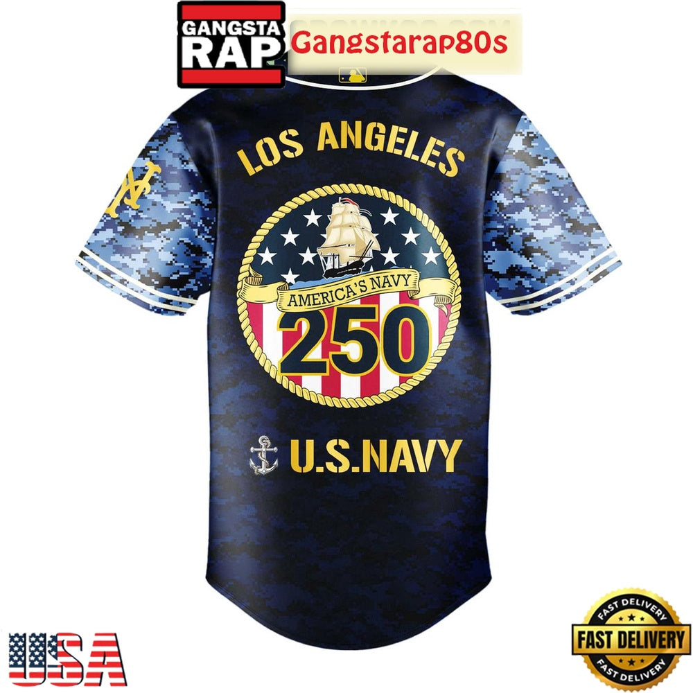 New York Mets Celebration Happy Birthday US Navy 250 Years 2025 Special Baseball Jersey
