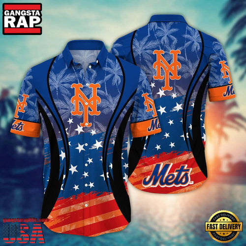 MLB New York Mets Team Logo Hot Summer Aloha Hawaiian Shirt