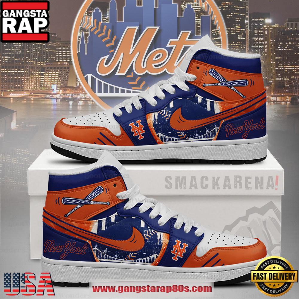 New York Mets MLB Trending Sneakers Air Jordan 1 High Top Shoes