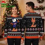New York Mets Mr Met Mascot Snowflake Pattern Black Ugly Christmas Sweater