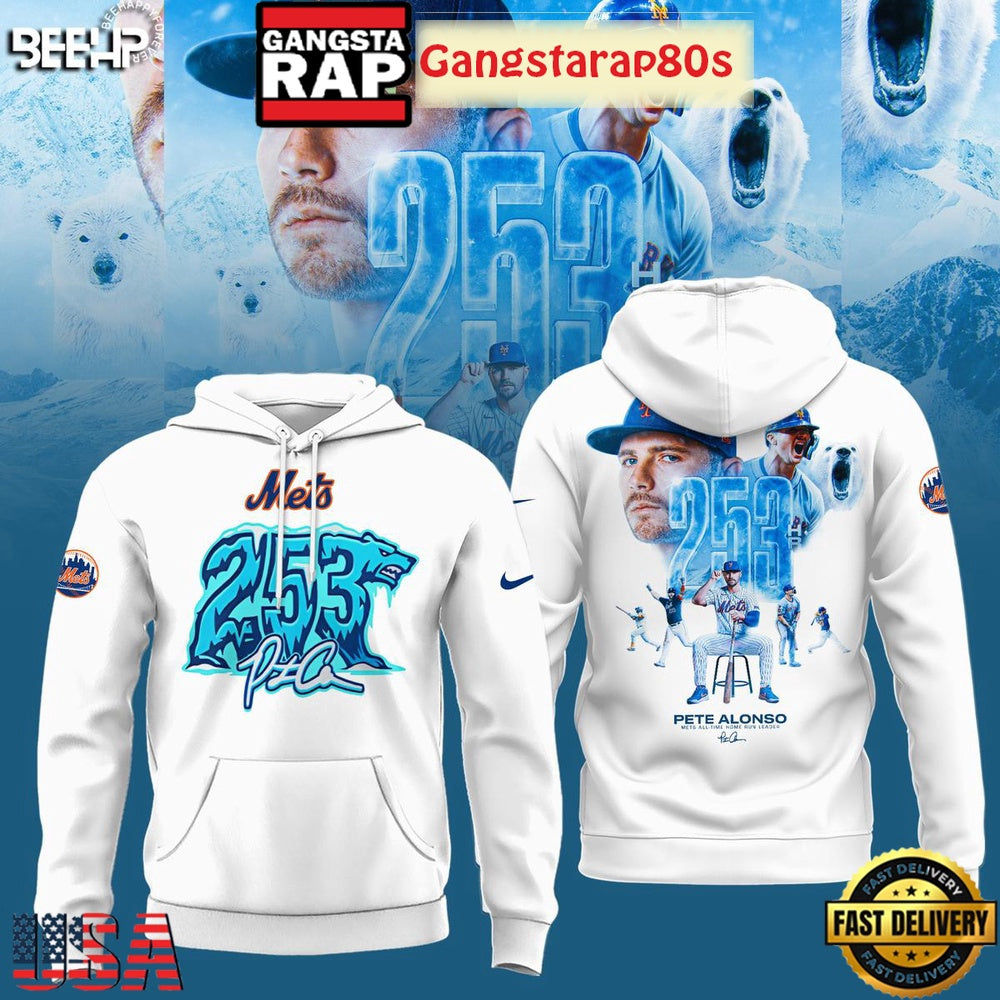 New York Mets Pete Alonso Hits Home Run 253 Unisex Hoodie