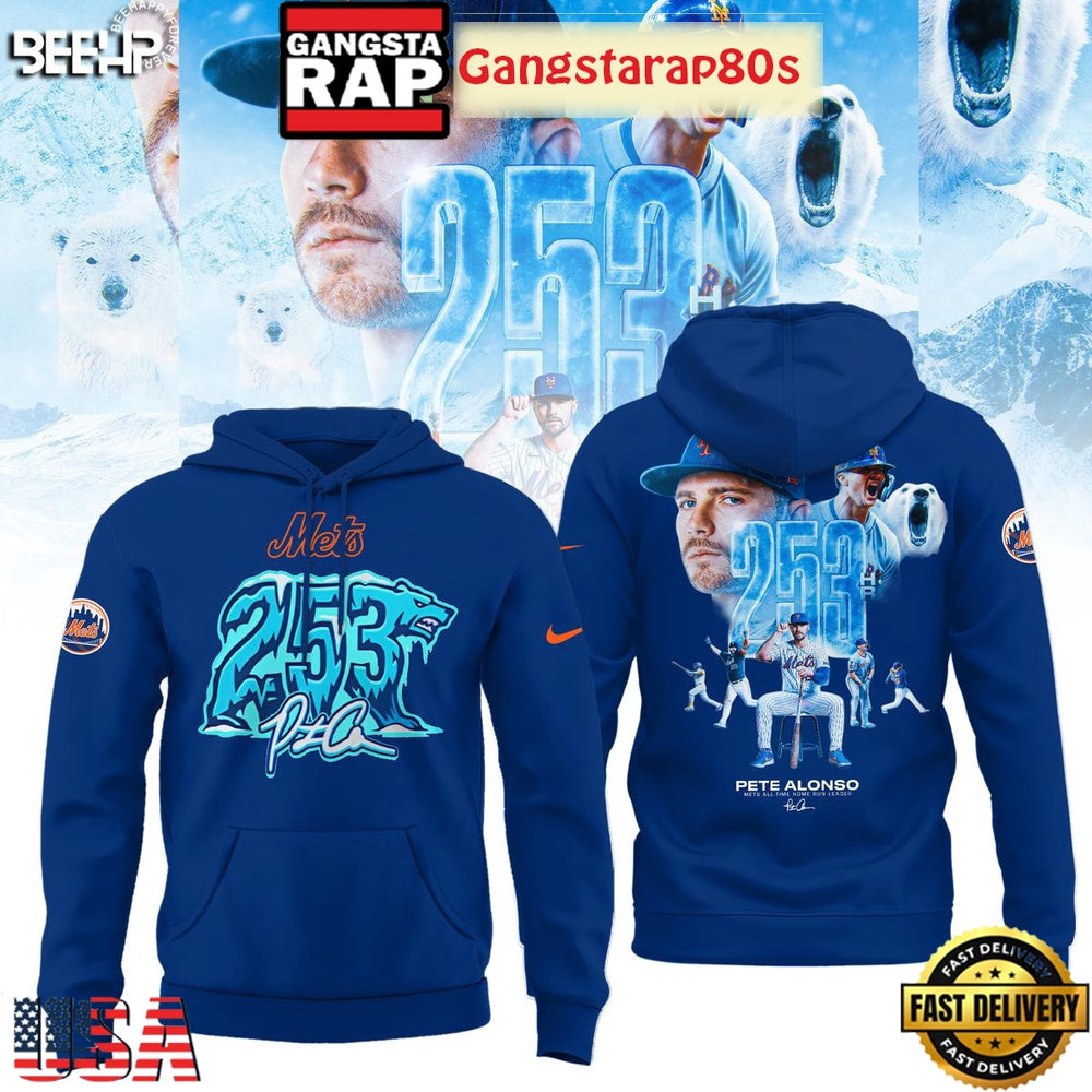 New York Mets Pete Alonso Hits Home Run 253 Unisex Hoodie