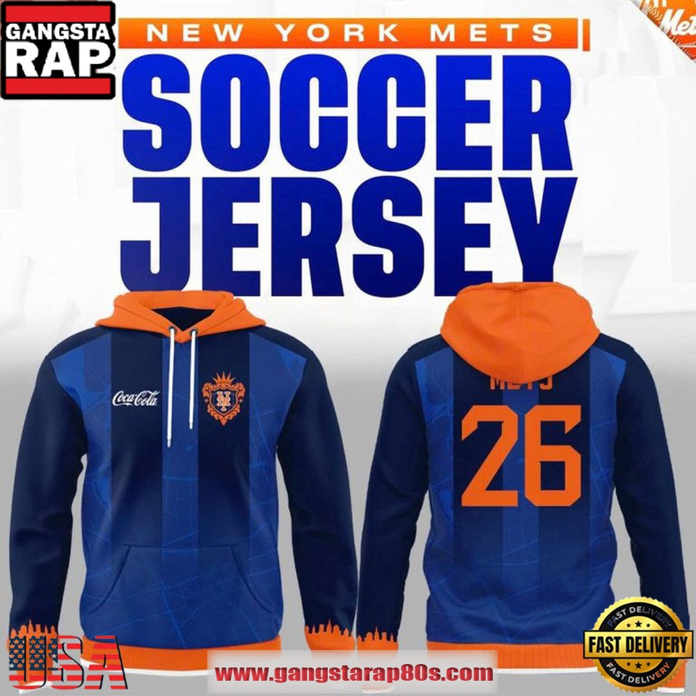 New York Mets Soccer Jersey 2026 Replica All Over Print Hoodie