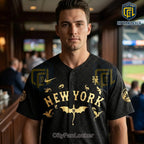 New York Mets x Fourth Wing Black Gold Dragon Baseball Jersey