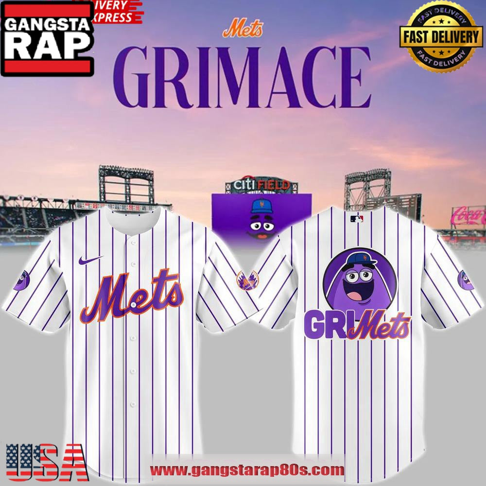 New York Mets x Grimace 2025 Baseball Jersey Shirt
