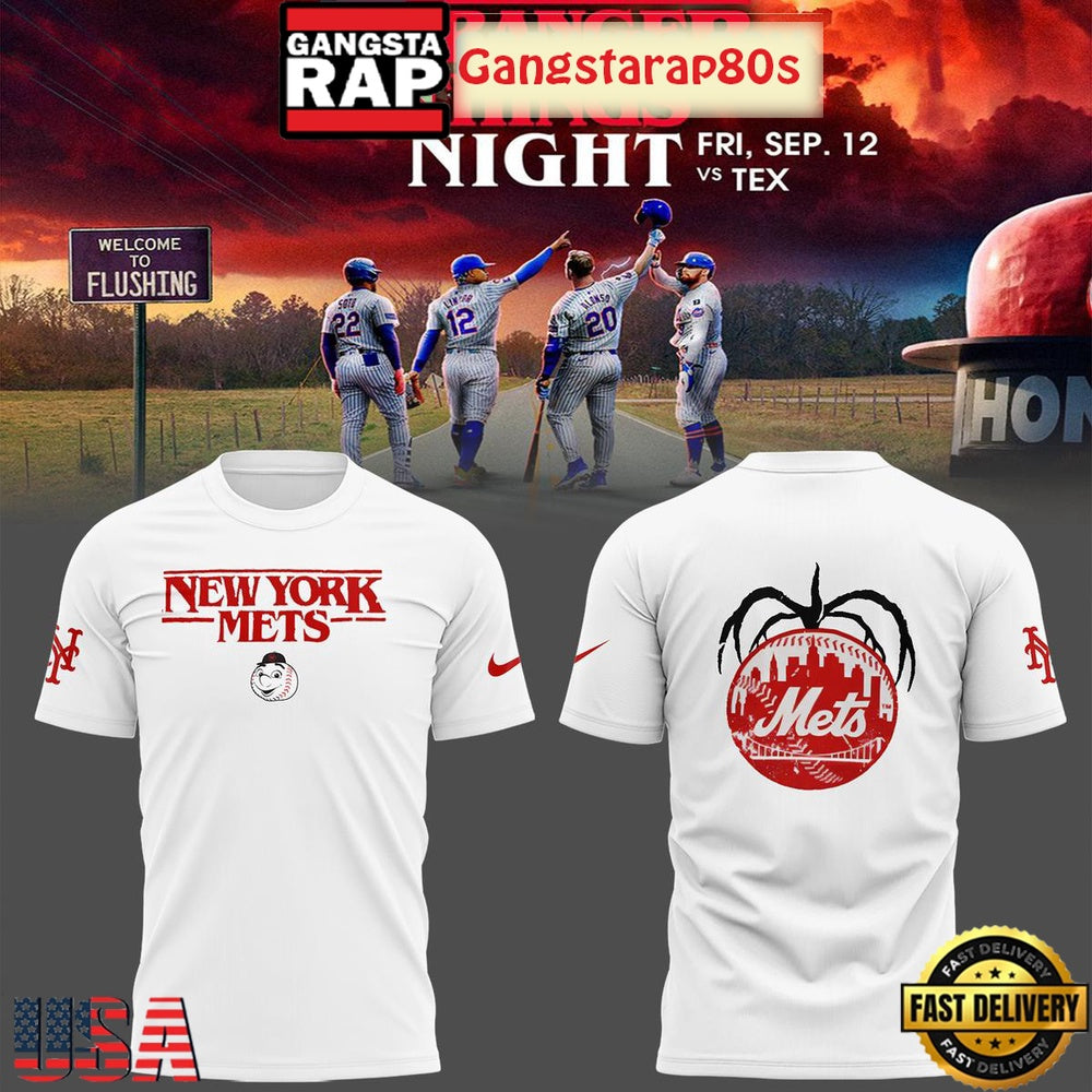 New York Mets x Stranger Things Nights Unisex 3D Hoodie