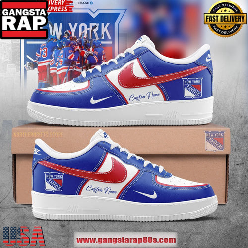 New York Rangers Custom Air Force 1 Running Sneakers Shoes