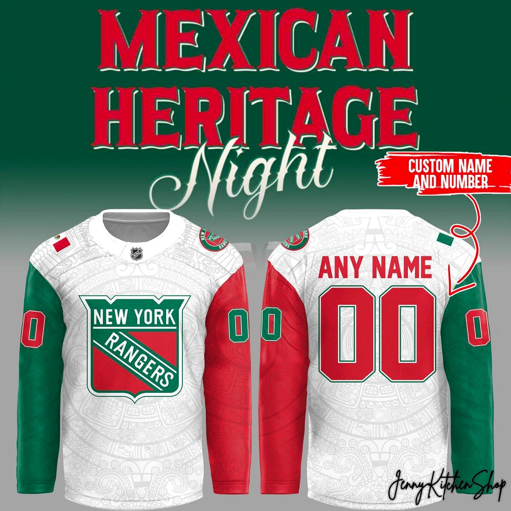 New York Rangers Mexican Heritage Night 2026 Hockey Jersey