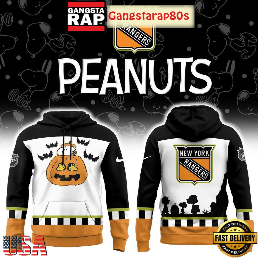 New York Rangers Snoopy Peanuts Halloween 2025 Unisex Hoodie T-Shirt