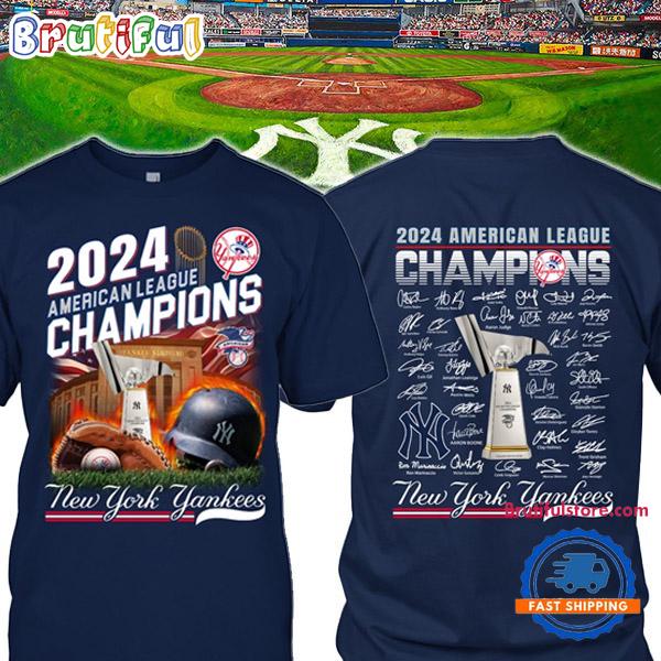 New York Yankees 2024 American League Champions Baseball Print 3D Shirt
