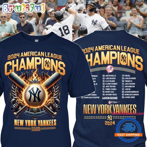 New York Yankees 2024 American League Champions Baseball T Shirt