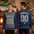 New York Yankees Custom Name And Number Navy Blue Ugly Christmas Sweater
