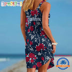 New York Yankees Flower Women’s Summer Beach Sling Dress