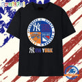 New York Yankees Giants Knicks Rangers four teams circle logo T Shirt