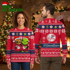 New York Yankees Grinch And Groot Santa Hat Red Ugly Christmas Sweater
