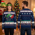 New York Yankees Grinch Hand Christmas Lights Navy Ugly Christmas Sweater