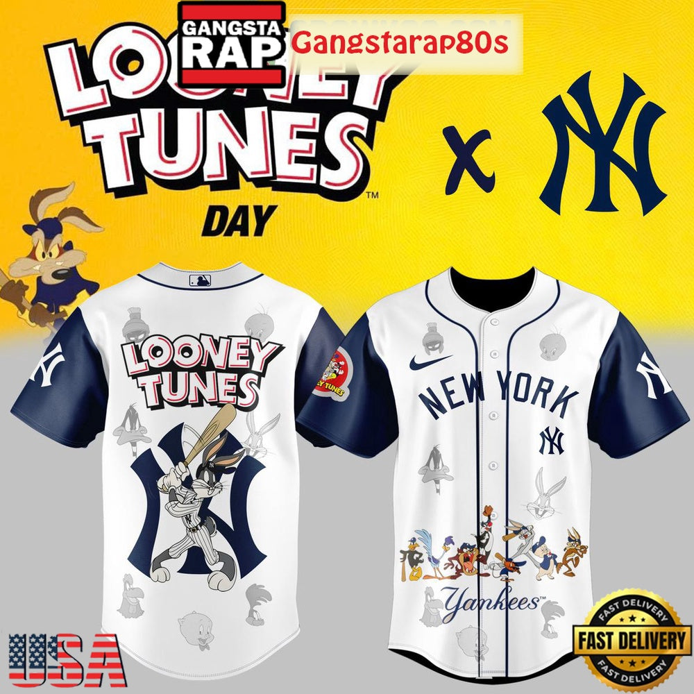 New York Yankees Looney Tunes Night Baseball Jersey Shirt