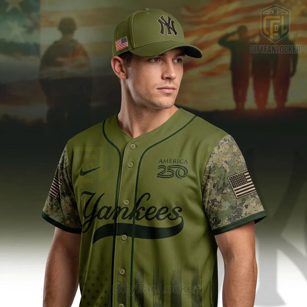 New York Yankees Military Appreciation America 250 Baseball Jersey