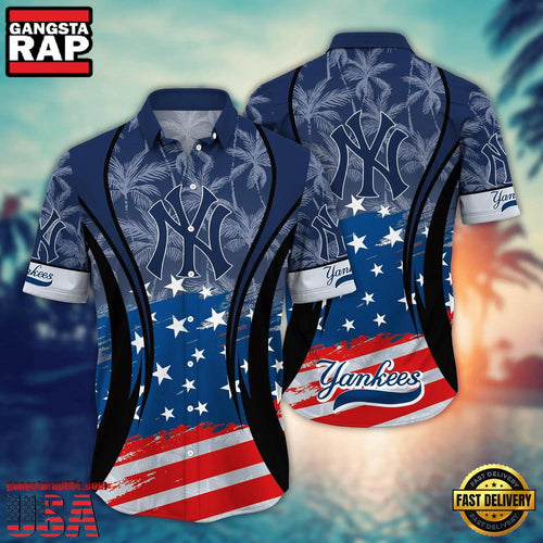 MLB New York Yankees Team Logo Hot Summer Aloha Hawaiian Shirt