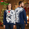 New York Yankees Olaf Snowmen Santa Hats Snowflake Ugly Christmas Sweater