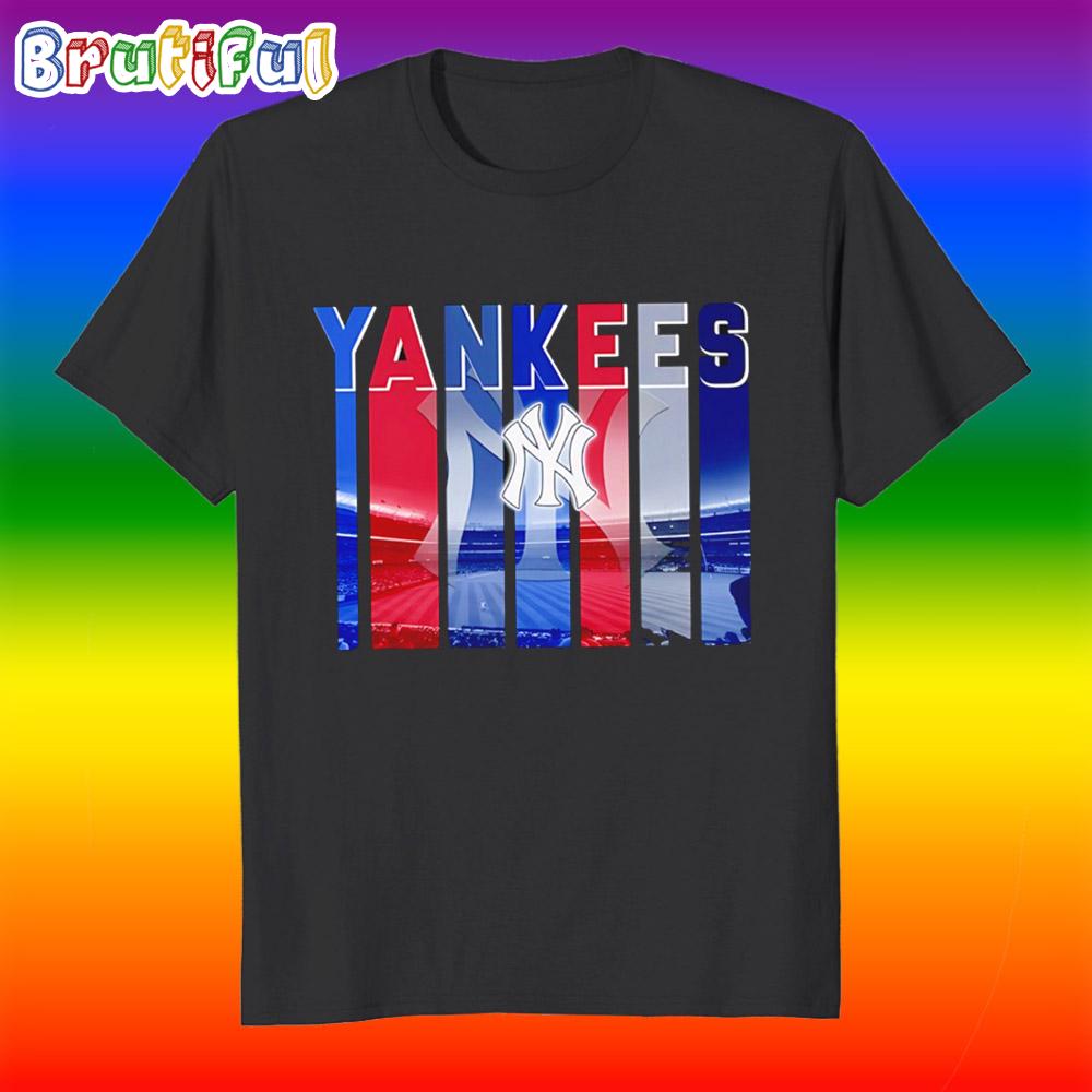 New York Yankees Red White and Holy Stadium Retro T Shirt