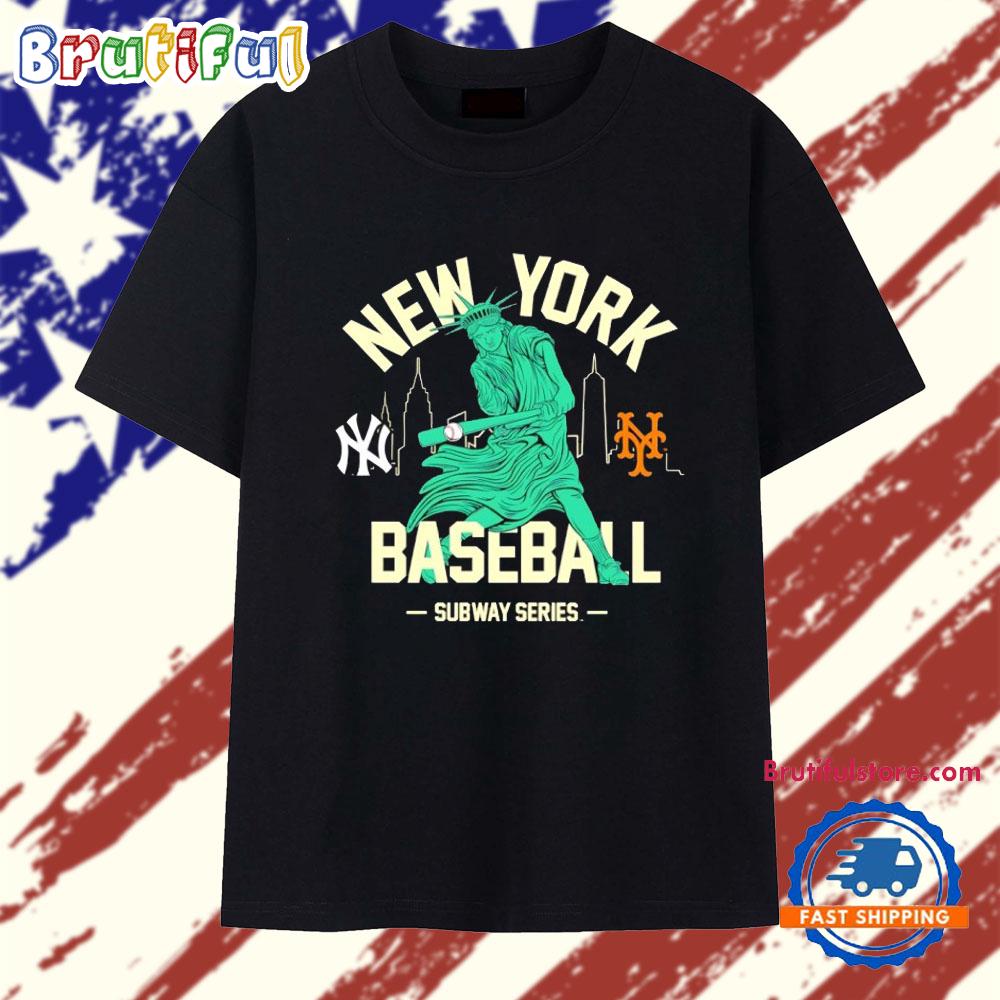New York Yankees vs. New York Mets Women’s Subway Series Swinging Liberty T Shirt