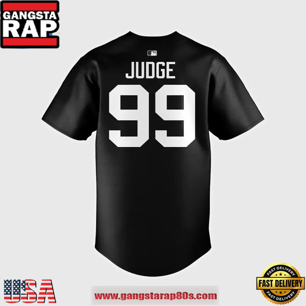 New York Yankees x Aaron Judge Black Lights Out Replica Baseball Jersey Shirt