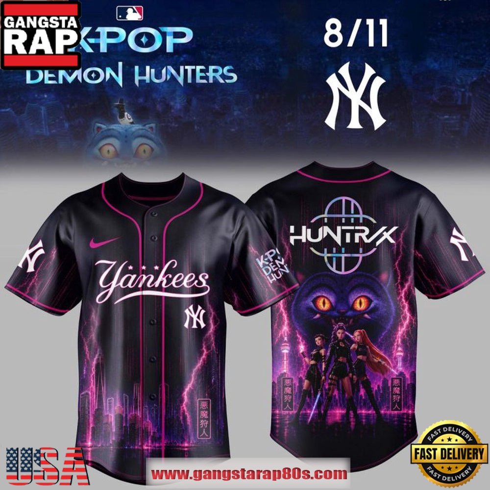 New York Yankees x K-Pop Demon Hunters Huntrix Night 2026 Baseball Jersey