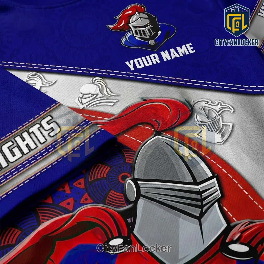 Newcastle Knights Custom Name Sports T-Shirt