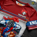 Newcastle Knights Mascot Red Blue T-Shirt