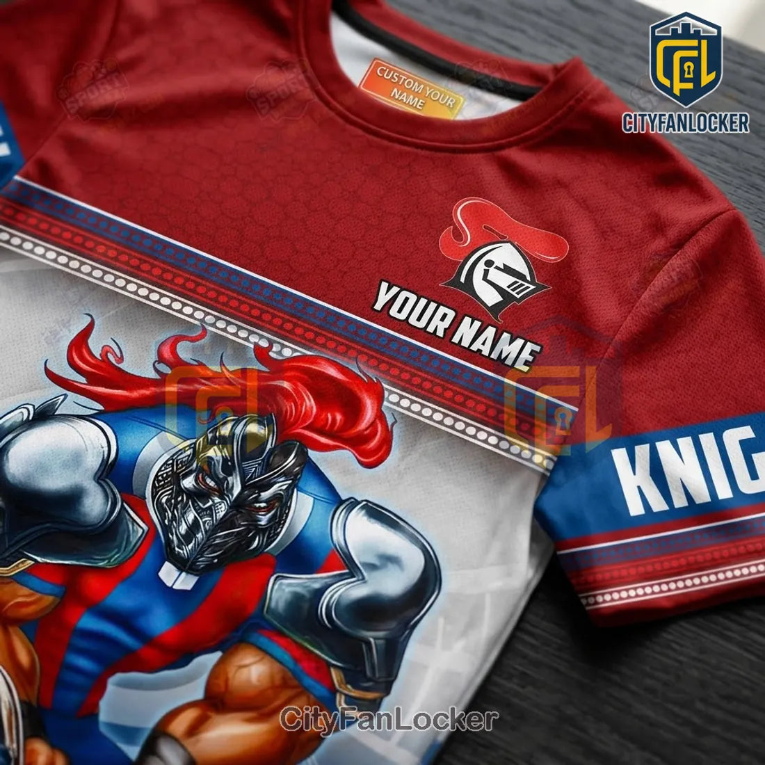 Newcastle Knights Mascot Red Blue T-Shirt
