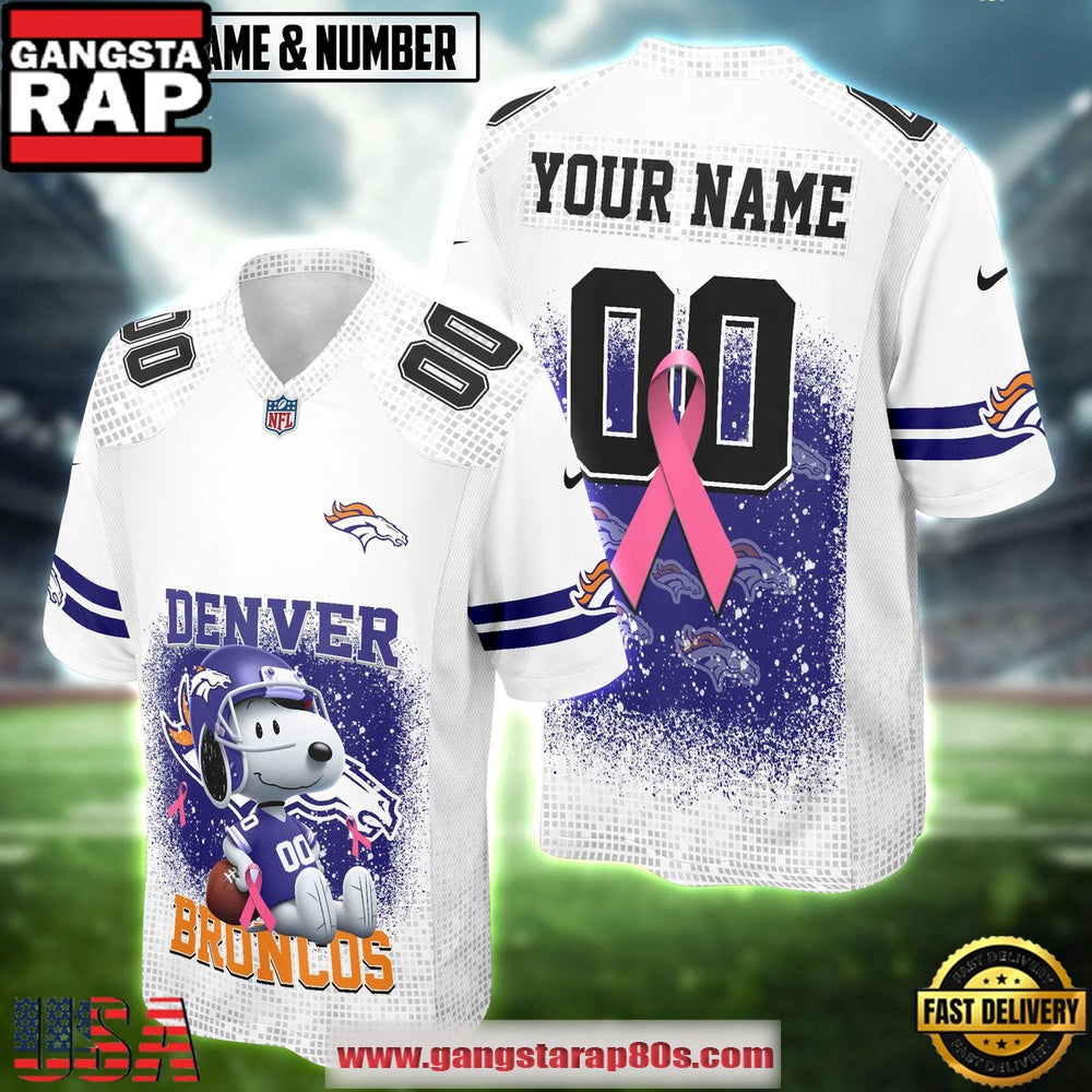 NFL All Team X Snoopy Breast Cancer Awareness 2025 Custom Football Jersey