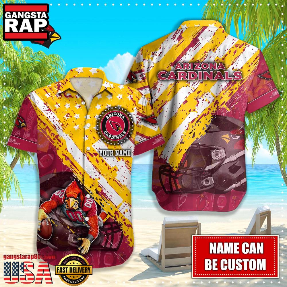 NFL Arizona Cardinals American Flag custom Hawaiian Shirts For Men Women