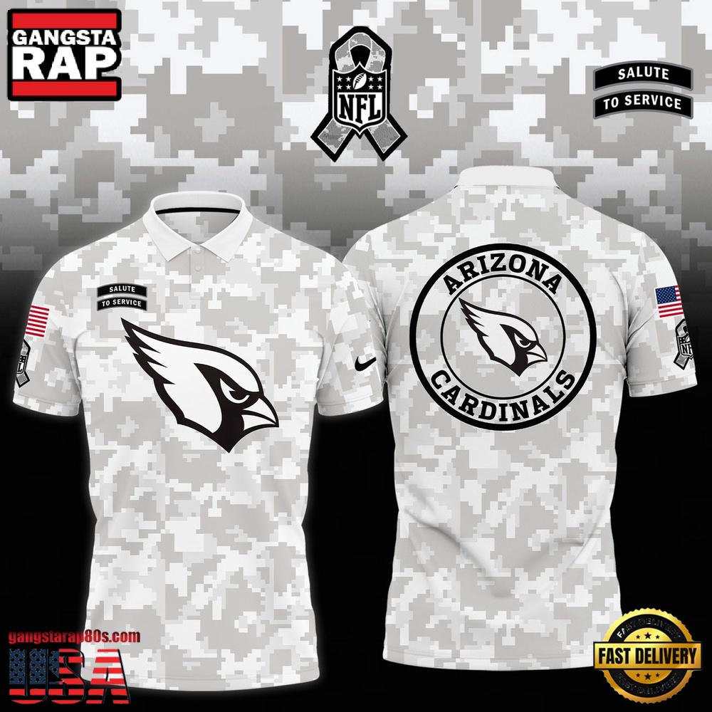 NFL Arizona Cardinals Camo 2025 Salute to Service Polo Shirt