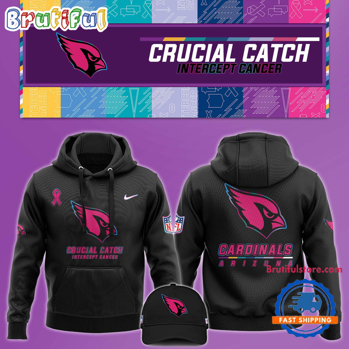NFL Arizona Cardinals Crucial Catch Pink Breast Cancer Awareness New Unisex Hoodie, Sweatshirt, T Shirt