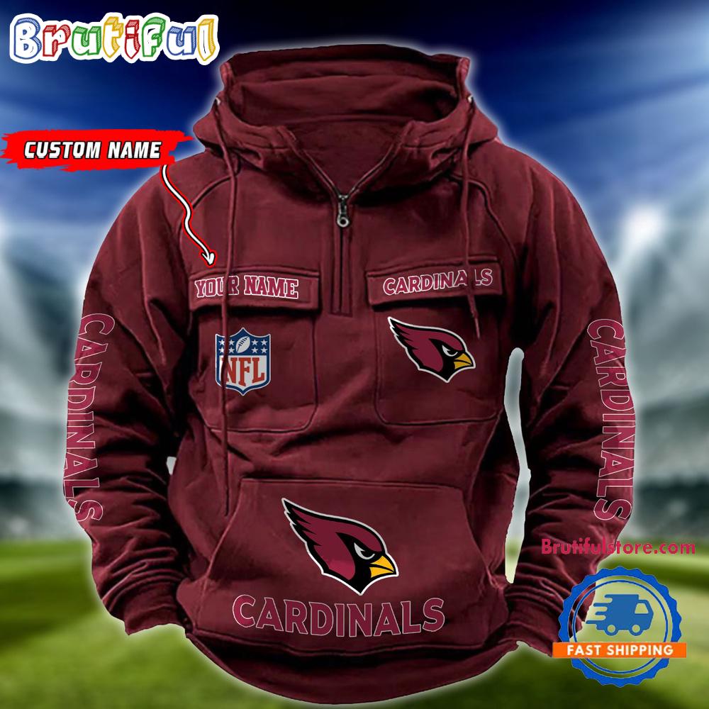 NFL Arizona Cardinals Football Team Custom Name Cargo Hoodie