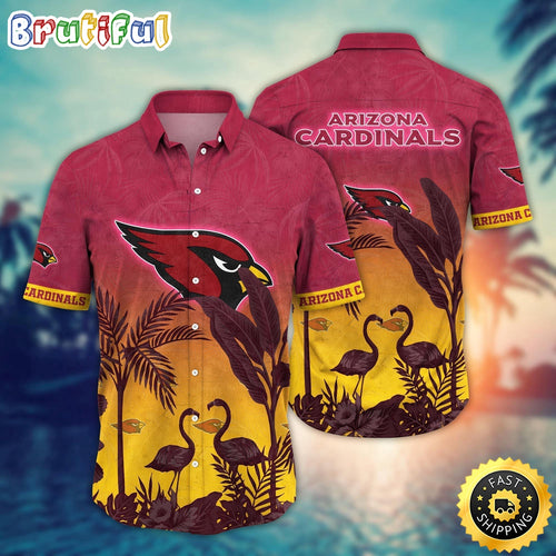 NFL Arizona Cardinals Hawaii Shirt Flamingo And Flower Funny Aloha Shirt